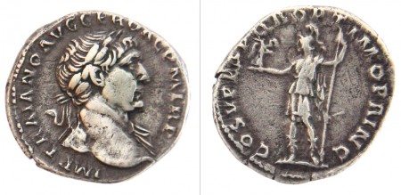 75 EUR  Denario Romano   Trajano  año  98-117   Plata  3,10 gr